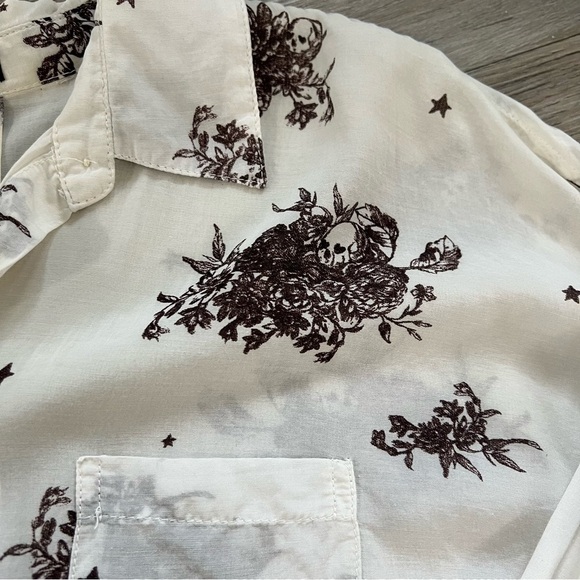 Scotch & Soda Cream and Brown Floral Button Down Shirt - Picture 2 of 8